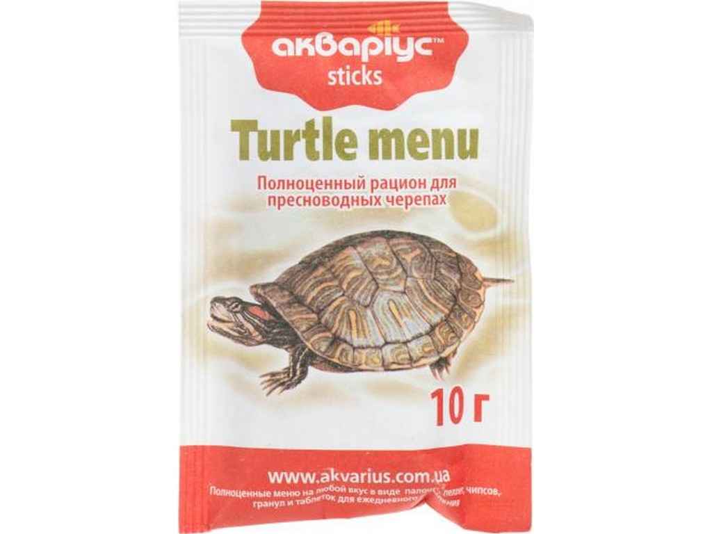 Корм для черепах Меню палички 10г ТМ АКВАРІУС Корм для черепах Меню палички 10г ТМ АКВАРІУС