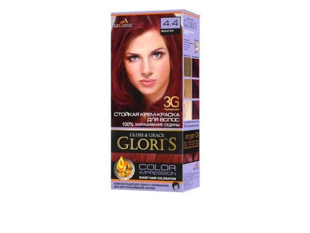 Крем-фарба д/волосся (1го застосування) 4.4 Махагон ТМGloris Крем-фарба д/волосся (1го застосування) 4.4 Махагон ТМGloris
