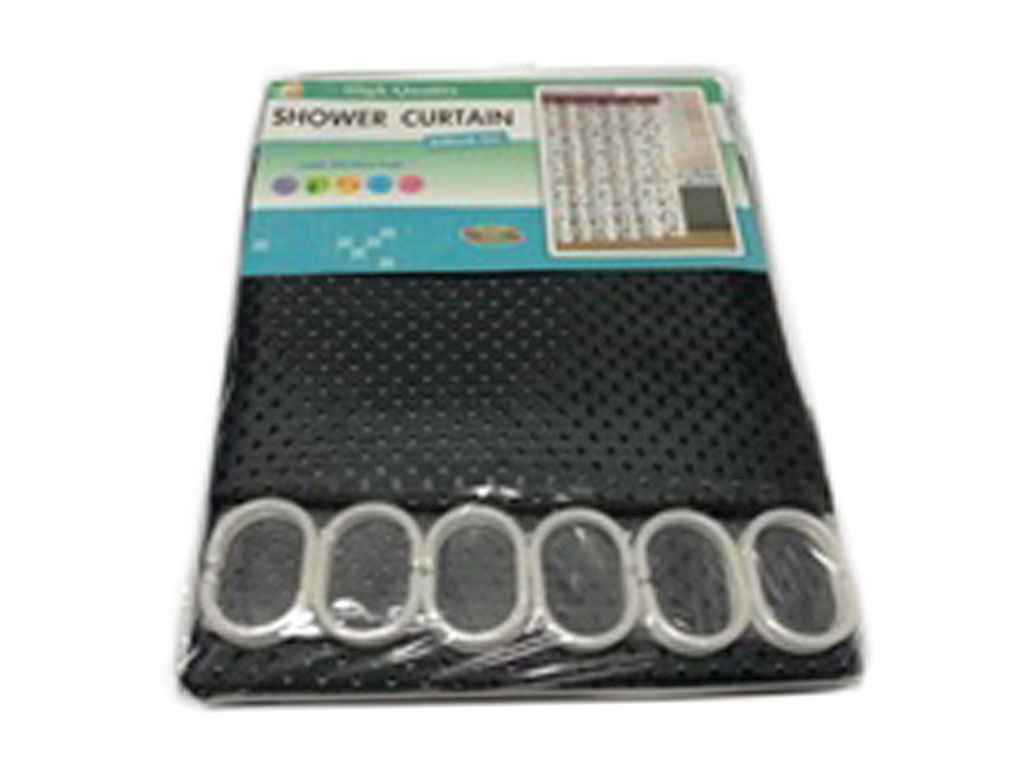 Штора для ванної кімнати текстиль Піка, 180х180см, чорний Р-чорн ТМSD Штора для ванної кімнати текстиль Піка, 180х180см, чорний Р-чорн ТМSD