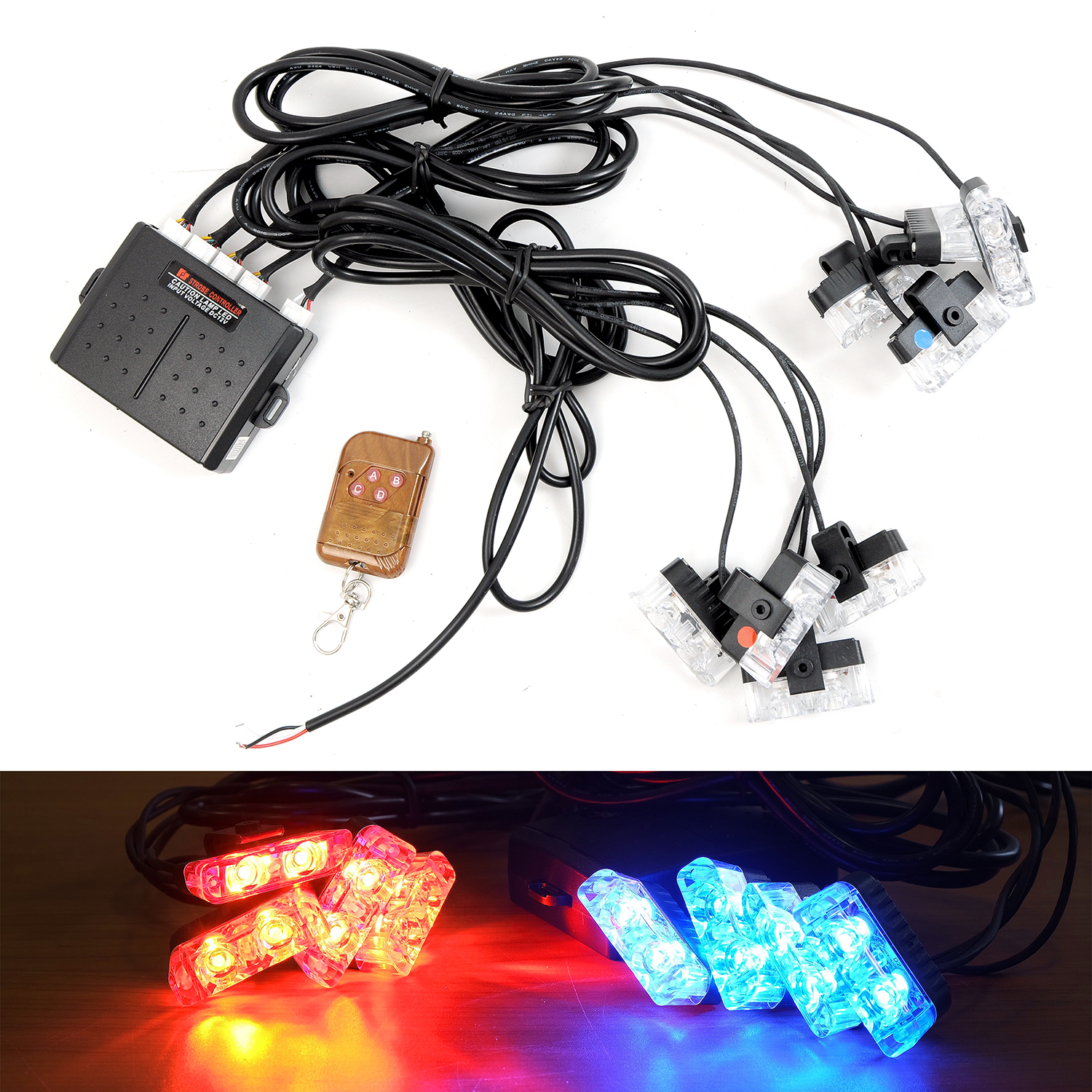 Страбоскоп світлодіодний 12V DRL 50*25*13мм 8*2LED (BL-RD з пультом) "V28H" Страбоскоп світлодіодний 12V DRL 50*25*13мм 8*2LED (BL-RD з пультом) "V28H"