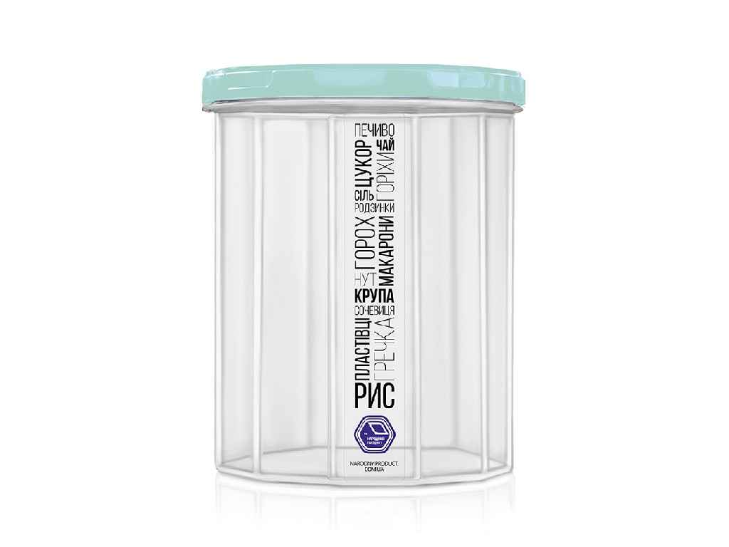 Ємність для сипучих продуктів 1,5л (мятна кришка) (84м) ТМНАРОДНИЙ ПРОДУКТ Ємність для сипучих продуктів 1,5л (мятна кришка) (84м) ТМНАРОДНИЙ ПРОДУКТ