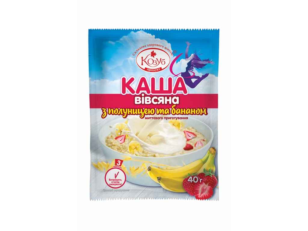 Каша вівсяна з полуницею 40г (5 шт в уп ) ТМКозуб Продукт Каша вівсяна з полуницею 40г (5 шт в уп ) ТМКозуб Продукт