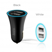 АЗП 12/24V 2USB 2.4А Hoco UC204 L=5cm Black (LED кільце). Изображение №2 АЗП 12/24V 2USB 2.4А Hoco UC204 L=5cm Black (LED кільце). Изображение №2