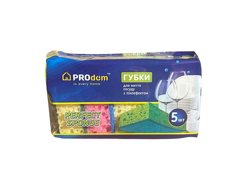 Губка кухонна 5 шт пориста PERFECT ТМ PROdom Губка кухонна 5 шт пориста PERFECT ТМ PROdom