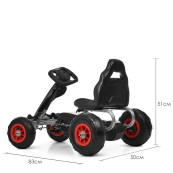 Карт педальний Bambi kart M 4036-2 надувні колеса Чорний. Зображення №4