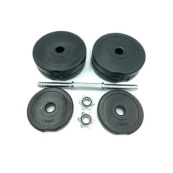 Гантели наборные композитные в пластиковой оболочке 2 шт по 14,5 кг Rock Pro-R NE-PL-R-014-2. Изображение №2