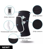 Наколінники для волейболу, танців, гімнастики Fire NE-VOL-35BK 2 шт. дорослий. Зображення №2 Наколінники для волейболу, танців, гімнастики Fire NE-VOL-35BK 2 шт. дорослий. Зображення №2