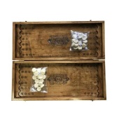 Нарды деревянные ручной работы Backgammon 1 NR - 5244, 32 фишки двух цветов. Изображение №2