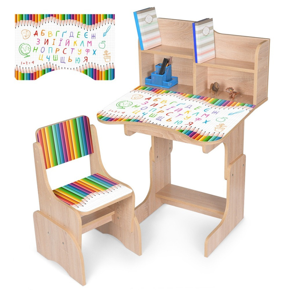 Детская Парта N 2071-11-3 коричневый, со стульчиком Детская Парта N 2071-11-3 коричневый, со стульчиком