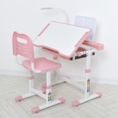 Дитяча Парта M 5068-8-2 зі стільцем, рожевий, підставка для книги. Зображення №3