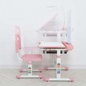 Дитяча Парта M 5068-8-2 зі стільцем, рожевий, підставка для книги. Зображення №5