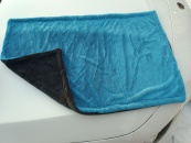 Рушник для сушіння авто 40х60 (1200g/m2) "JYM" Сіра/Блакитна. Изображение №3
