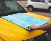Рушник для сушіння авто 40х60 (1200g/m2) "JYM" Сіра/Блакитна. Изображение №4