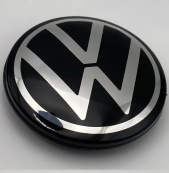 Ковпачки на титани "VW" (56/52мм) чорний Нового зразка (6CD601171). Изображение №2