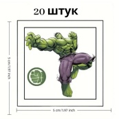Набір тимчасових татуювань "Супергерої міні" superheroes-20-01 розмір 5х5 см. Зображення №3