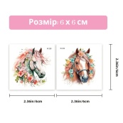 Набор временных татуировок "Лошади" Horses-20-01 размер 6х6 см. Изображение №3