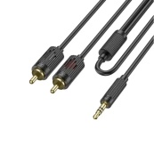 Аудіо-кабель тюльпан HOCO UPA28 Jack 3.5 на 2 RCA Double Lotus RCA 1,5m. чорний. Зображення №2