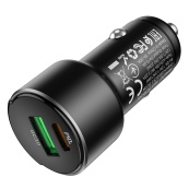 Вольтметр у прикурку 12V/24V на 1*USB.1-Type-C (швидка зарядка QC3.0 PD20W) "Hoco" Z42. Зображення №2