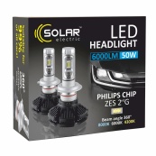 Лампа LED H4 радіатор 50W/6000Lm/6000K Philips ZES IP67/9-32V "Solar" 8804 12 міс. гарантії. Изображение №3