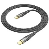 Кабель Type-C для Type-C "HOCO U121 27W 1m Чорний. Зображення №2
