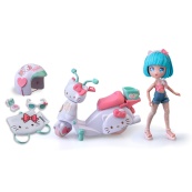 Детская кукла "Красавица пинк на скутере" 4SF Manga Dolls HKTF3000 серии "Hello Kitty". Изображение №4