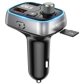 Модулятор Bluetooth "BC32" BOROFONE Sunlight QC3.0 2USB/2,4A/18W Black. Изображение №5