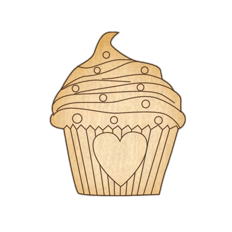 Заготовка брошки для розфарбовування "Кекс з любов'ю" FDZB-052 Заготовка брошки для розфарбовування "Кекс з любов'ю" FDZB-052