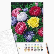 Картина за номерами "Різнобарвні айстри" BS54120, 40х50 см. Зображення №2