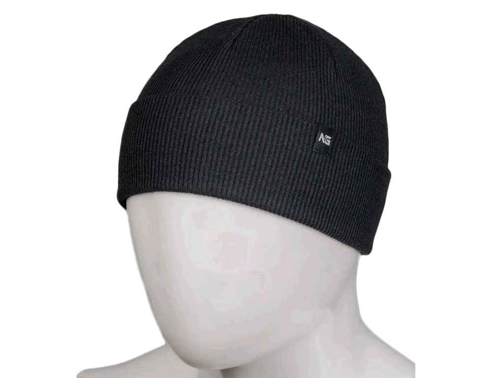 Шапка рубчик з відворотом 6 кл. арт.18005 чорна ТМ Fero Шапка рубчик з відворотом 6 кл. арт.18005 чорна ТМ Fero