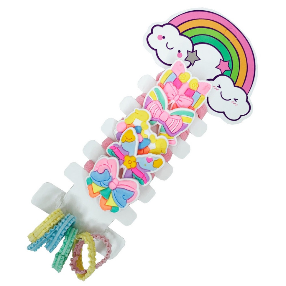 Набір дитячих гумок для волосся "Бантики" 0105-038 Набір дитячих гумок для волосся "Бантики" 0105-038