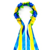 Обідок-вінок український "Квіти" 0205-759 з об'ємними квітами. Зображення №2