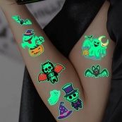 Набор детских временных татуировок "Halloween glow" kids-tatto-halloween-glow-set-1. Изображение №4