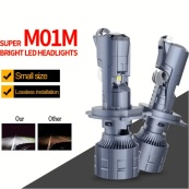 Лампа LED Міні Лінзи H4 D25мм 70/100w 8000/11000Lm 6500K 3570+1860*2 Chip Matrix 12V "M01M". Зображення №3