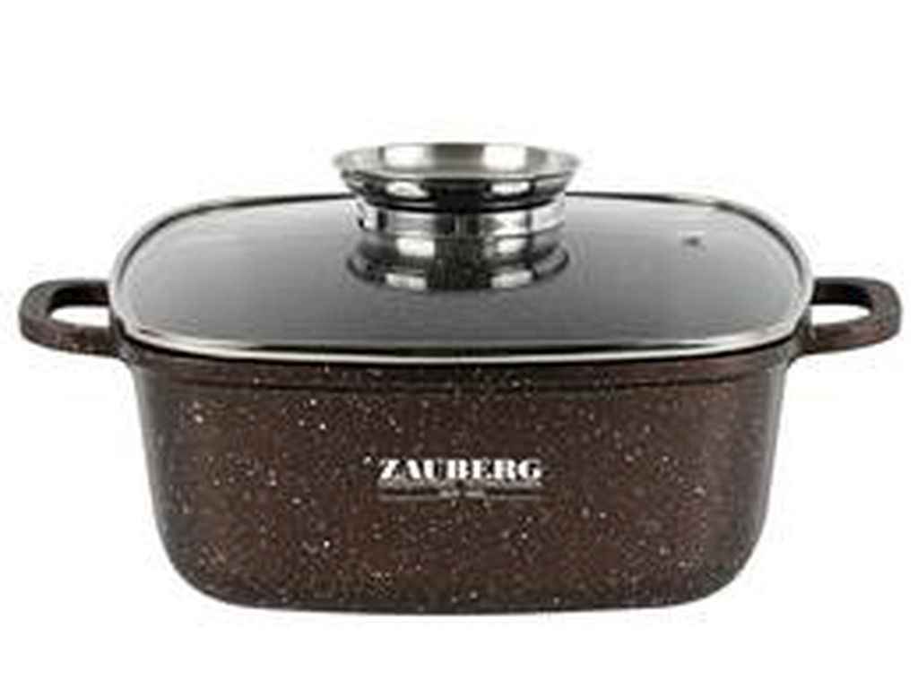 Каструля 4,4л квадратна алюм. з скл.кр. МАРМУР, індукц. 1224-CH ТМ ZAUBERG Каструля 4,4л квадратна алюм. з скл.кр. МАРМУР, індукц. 1224-CH ТМ ZAUBERG