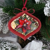 Творчий набір для створення 3-х ялинкових прикрас "Vintage Christmas" FDCKW-053. Зображення №7