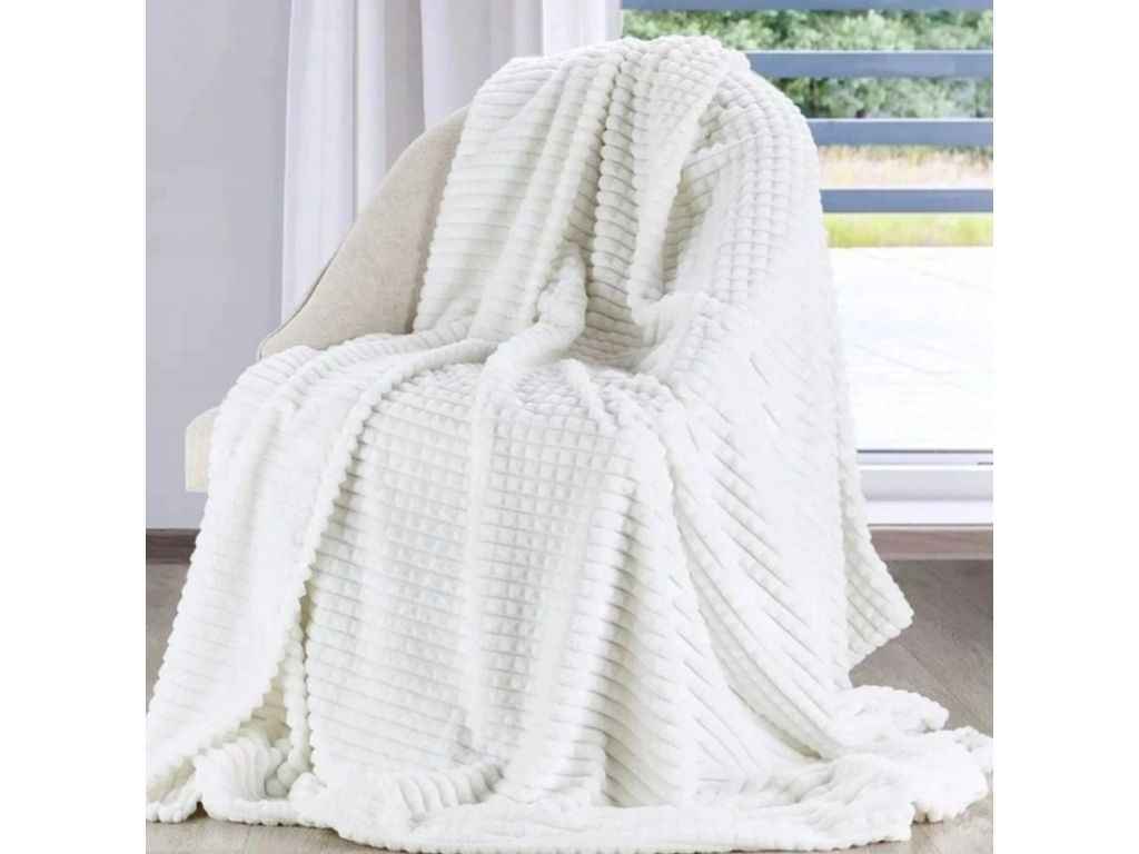 Плед 200*220 мікрофібра арт.006-40 білий ТМ COLORFULHOME Плед 200*220 мікрофібра арт.006-40 білий ТМ COLORFULHOME