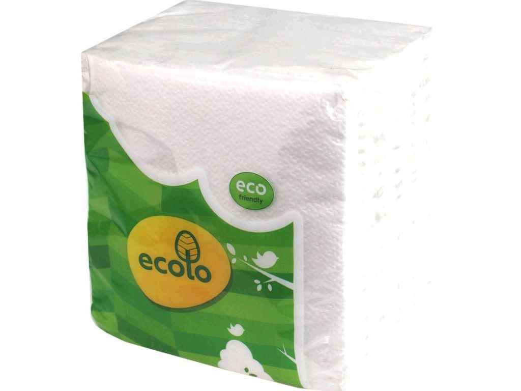 Серветки 35шт 20.5x20.5 35л 1шар (Білі) ТМ ECOLO Серветки 35шт 20.5x20.5 35л 1шар (Білі) ТМ ECOLO