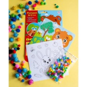 Набор для творчества Медведь Pompon Art 10100692, 100 помпонов и раскраска. Изображение №2 Набор для творчества Медведь Pompon Art 10100692, 100 помпонов и раскраска. Изображение №2