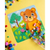 Набор для творчества Медведь Pompon Art 10100692, 100 помпонов и раскраска. Изображение №3 Набор для творчества Медведь Pompon Art 10100692, 100 помпонов и раскраска. Изображение №3