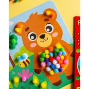 Набор для творчества Медведь Pompon Art 10100692, 100 помпонов и раскраска. Изображение №4 Набор для творчества Медведь Pompon Art 10100692, 100 помпонов и раскраска. Изображение №4