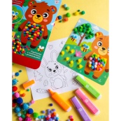 Набор для творчества Медведь Pompon Art 10100692, 100 помпонов и раскраска. Изображение №5 Набор для творчества Медведь Pompon Art 10100692, 100 помпонов и раскраска. Изображение №5