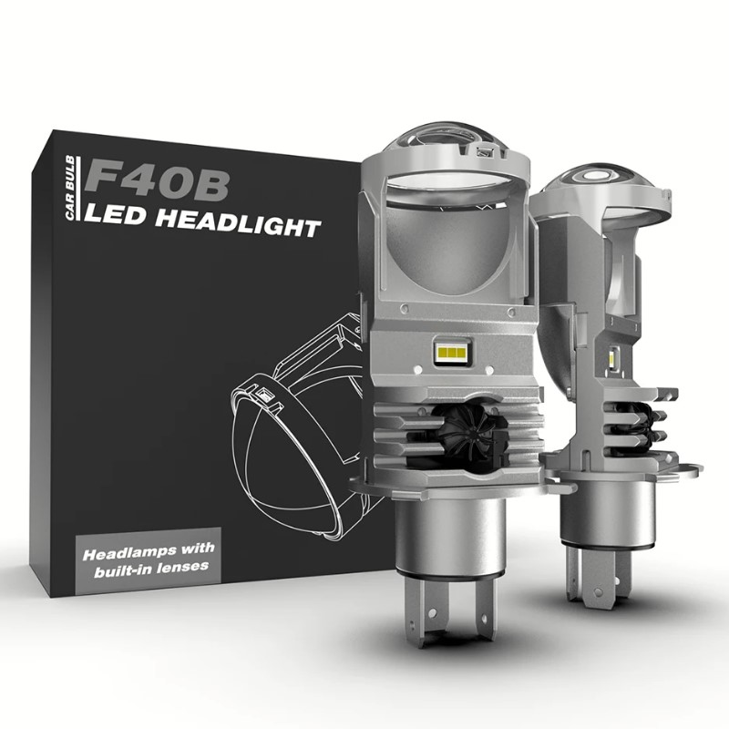 Лампа LED Міні Лінзи H4 D36мм 50w 5500Lm 6000K 7040+7035 Module 12-18V Canbus F40B Лампа LED Міні Лінзи H4 D36мм 50w 5500Lm 6000K 7040+7035 Module 12-18V Canbus F40B