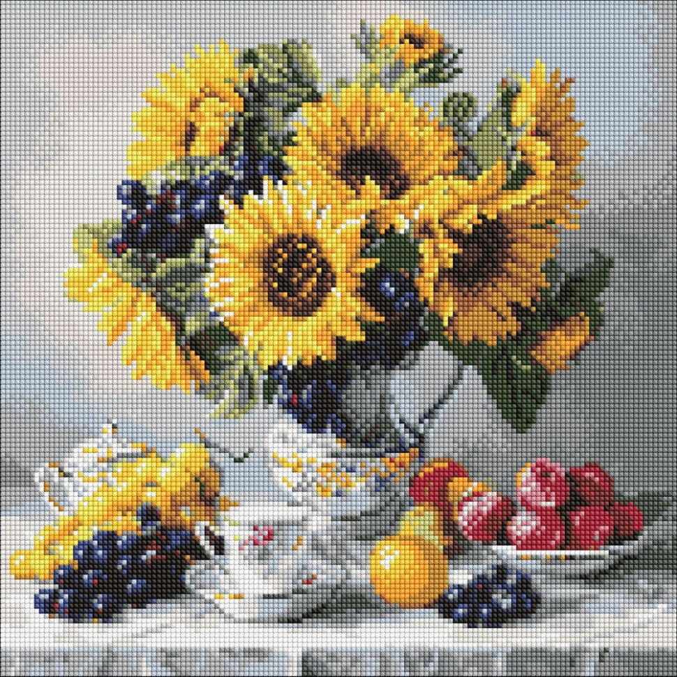 Алмазная мозаика "Подсолнухи с виноградом" ©art_selena_ua AMO8338, 40х40 см Алмазная мозаика "Подсолнухи с виноградом" ©art_selena_ua AMO8338, 40х40 см