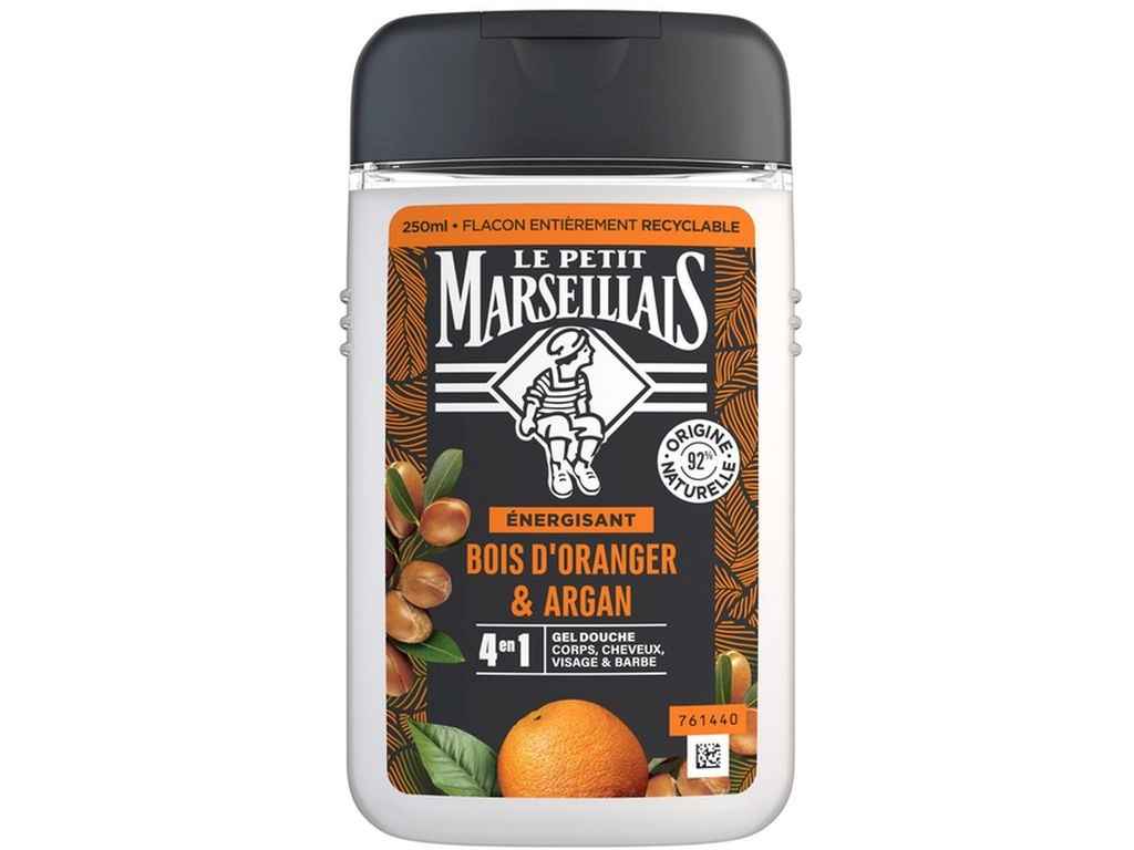 Гель-шампунь для душу 250мл для чоловіків 4в1 Апельсинове дерево та арганія ТМ Le Petit Marseillais Гель-шампунь для душу 250мл для чоловіків 4в1 Апельсинове дерево та арганія ТМ Le Petit Marseillais