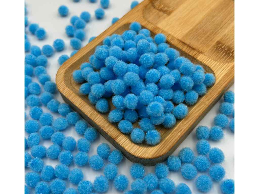 Помпон для творчості 1см 1000шт/уп Блакитний ТМ КИТАЙ Помпон для творчості 1см 1000шт/уп Блакитний ТМ КИТАЙ
