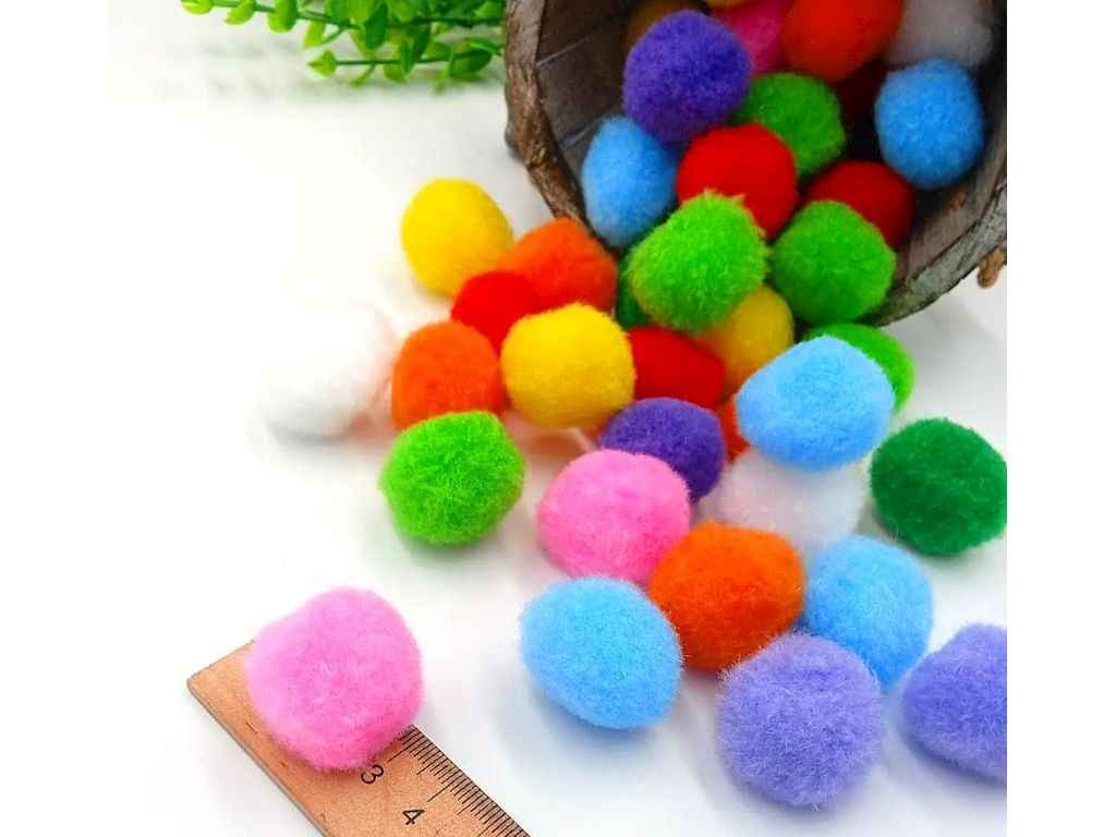 Помпон для творчості 3см 190-200шт/уп Мікс ТМ КИТАЙ Помпон для творчості 3см 190-200шт/уп Мікс ТМ КИТАЙ