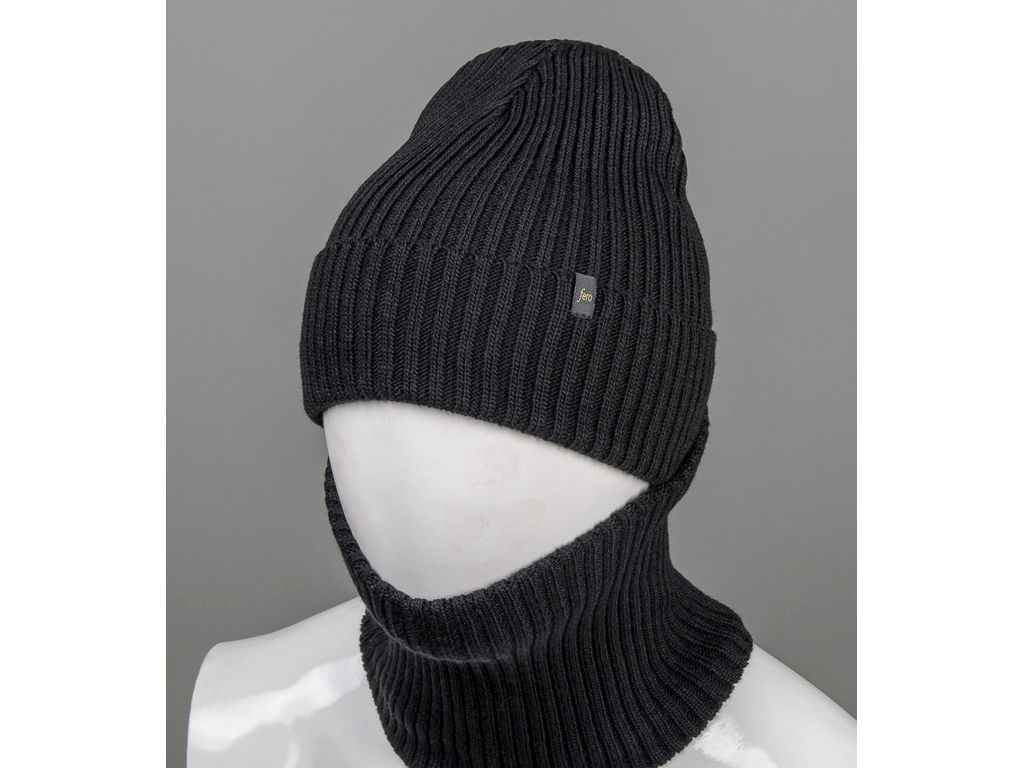 Комплект шапкабаф арт.2108 чорний ТМ FERO Комплект шапкабаф арт.2108 чорний ТМ FERO