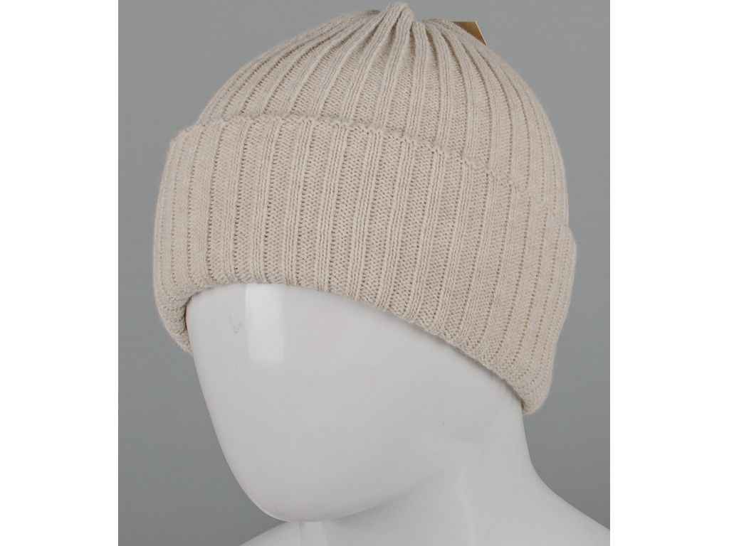 Шапка бежевий жіноча з відворотом арт.250756 р.Універсальний ТМ FERO Шапка бежевий жіноча з відворотом арт.250756 р.Універсальний ТМ FERO