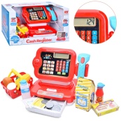 Детский игровой кассовый аппарат 6178F калькулятор, сканер, звук, свет, корзина. Изображение №2