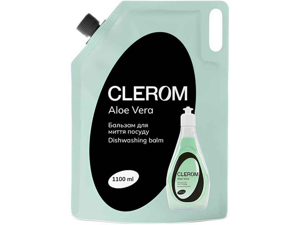 Бальзам для миття посуду 1,1л Aloe Vera дой-пак ТМ CLEROM Бальзам для миття посуду 1,1л Aloe Vera дой-пак ТМ CLEROM